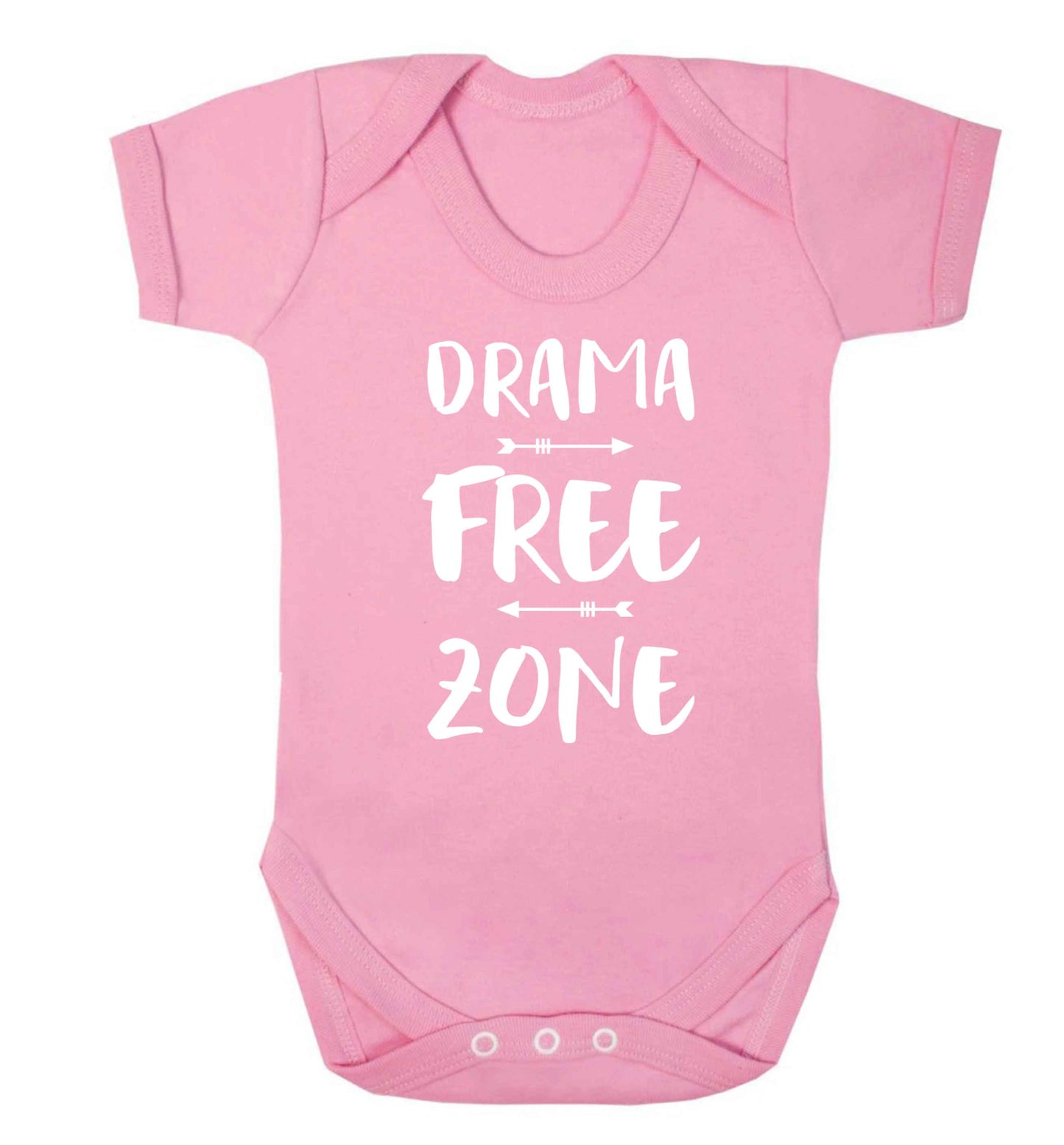 Drama free zone Baby Vest pale pink 18-24 months
