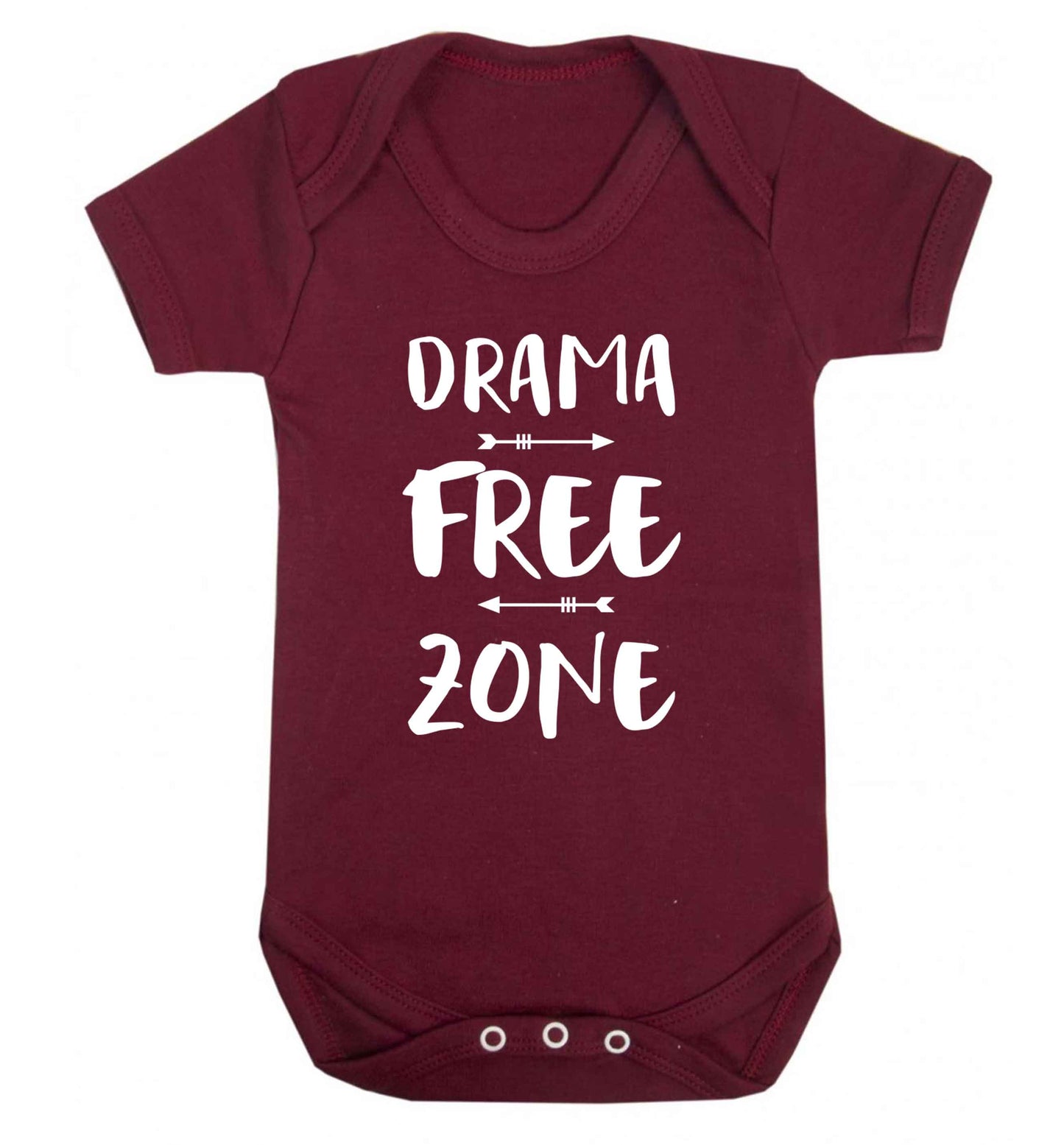 Drama free zone Baby Vest maroon 18-24 months
