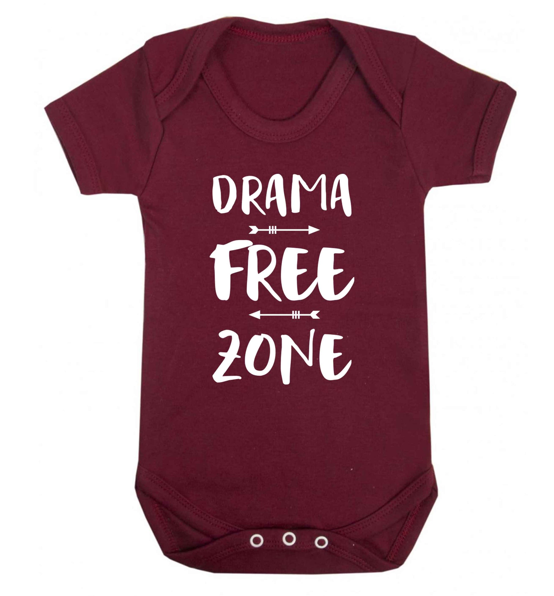 Drama free zone Baby Vest maroon 18-24 months
