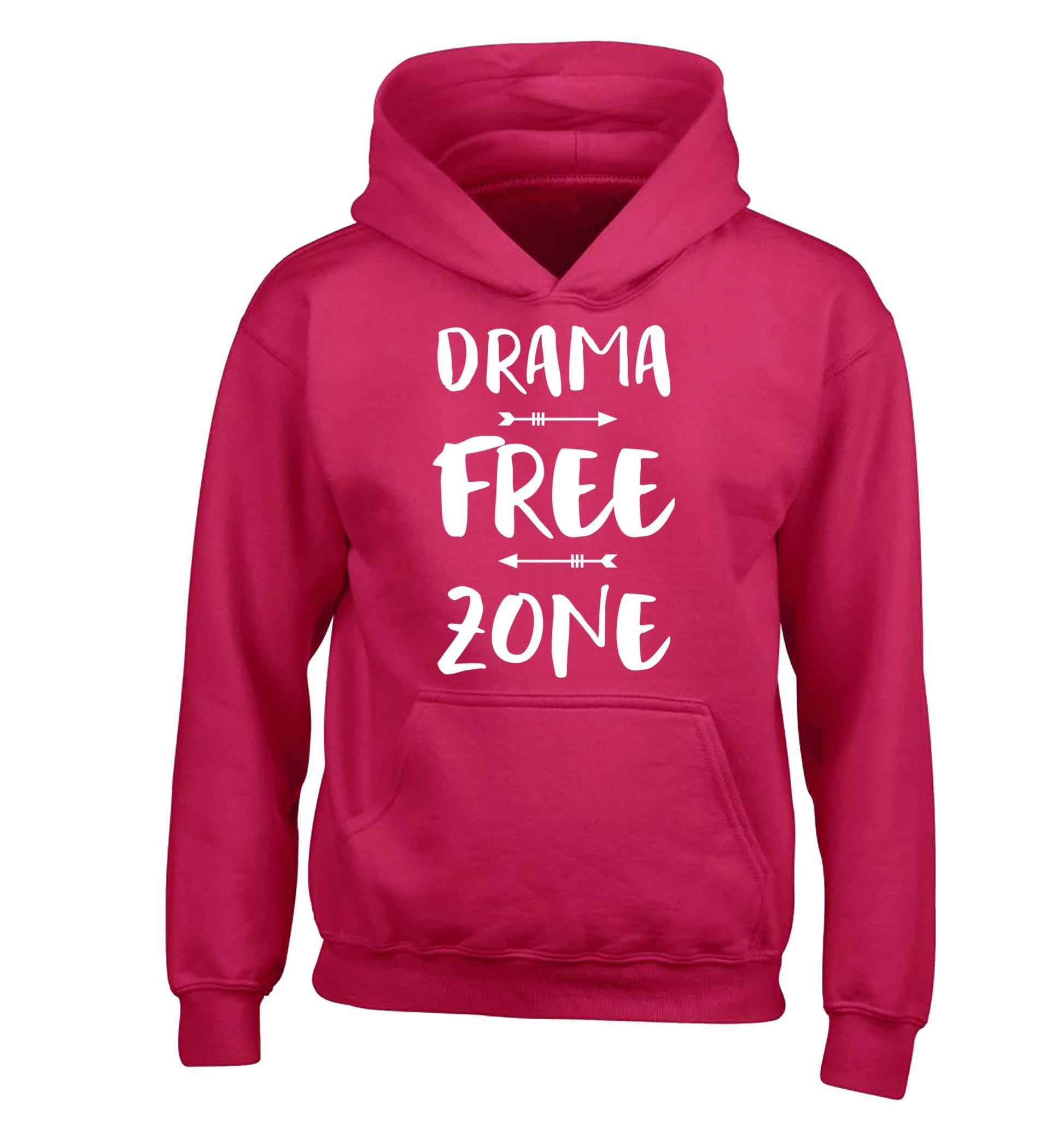 Drama free zone children's pink hoodie 12-13 Years