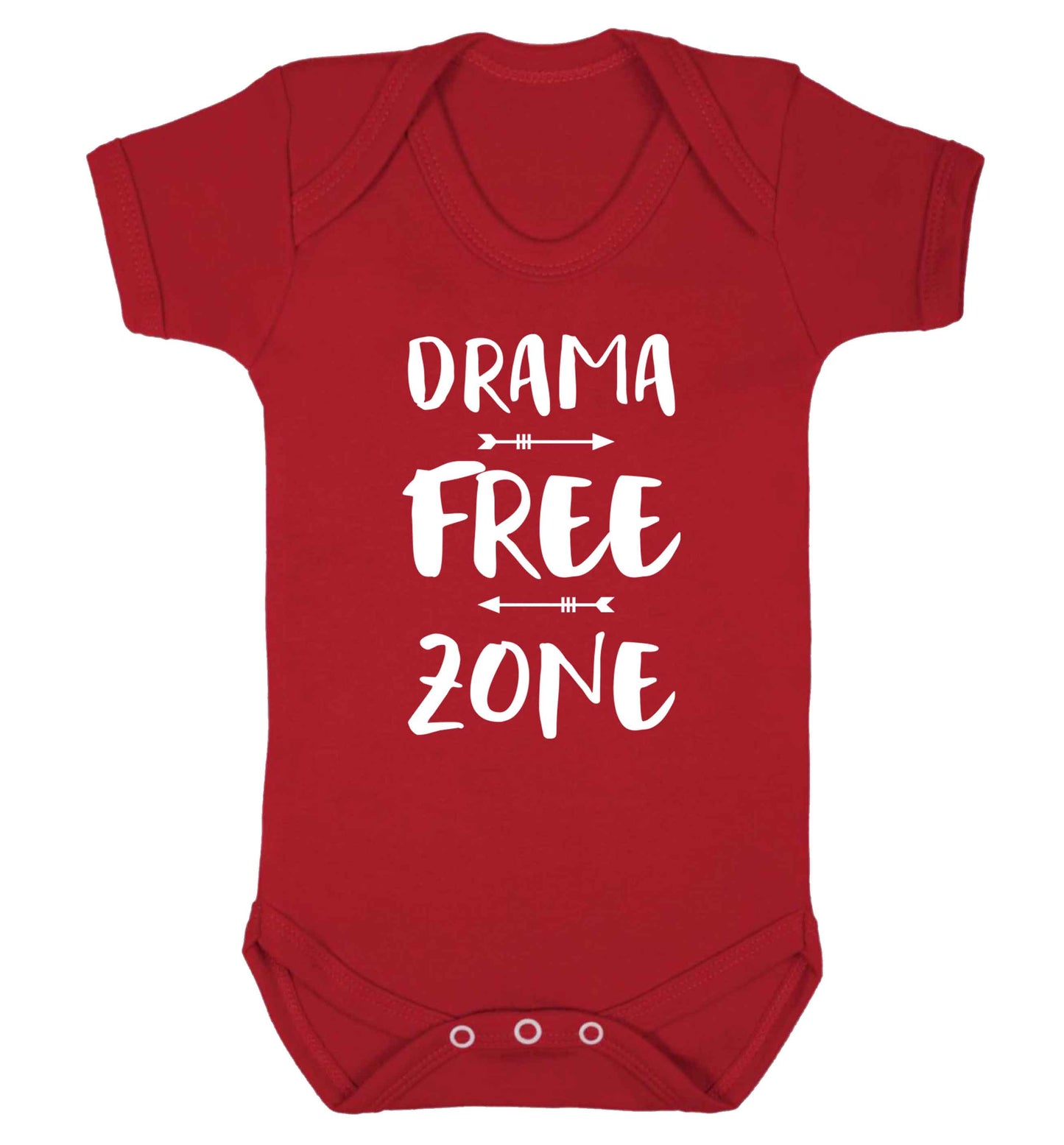Drama free zone Baby Vest red 18-24 months