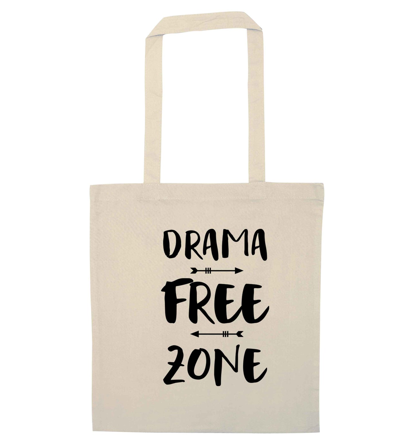 Drama free zone natural tote bag