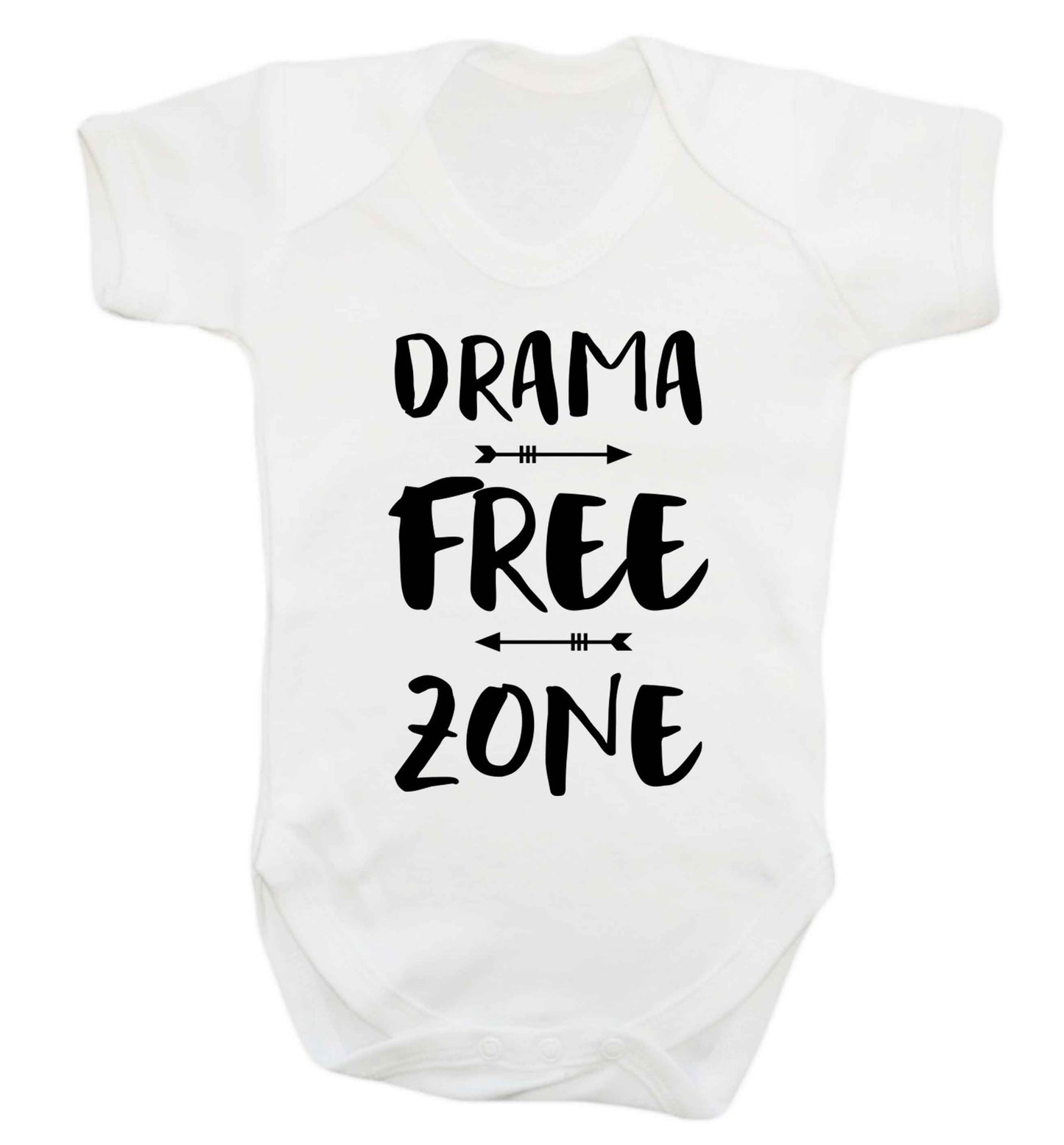 Drama free zone Baby Vest white 18-24 months