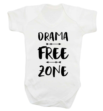 Drama free zone Baby Vest white 18-24 months
