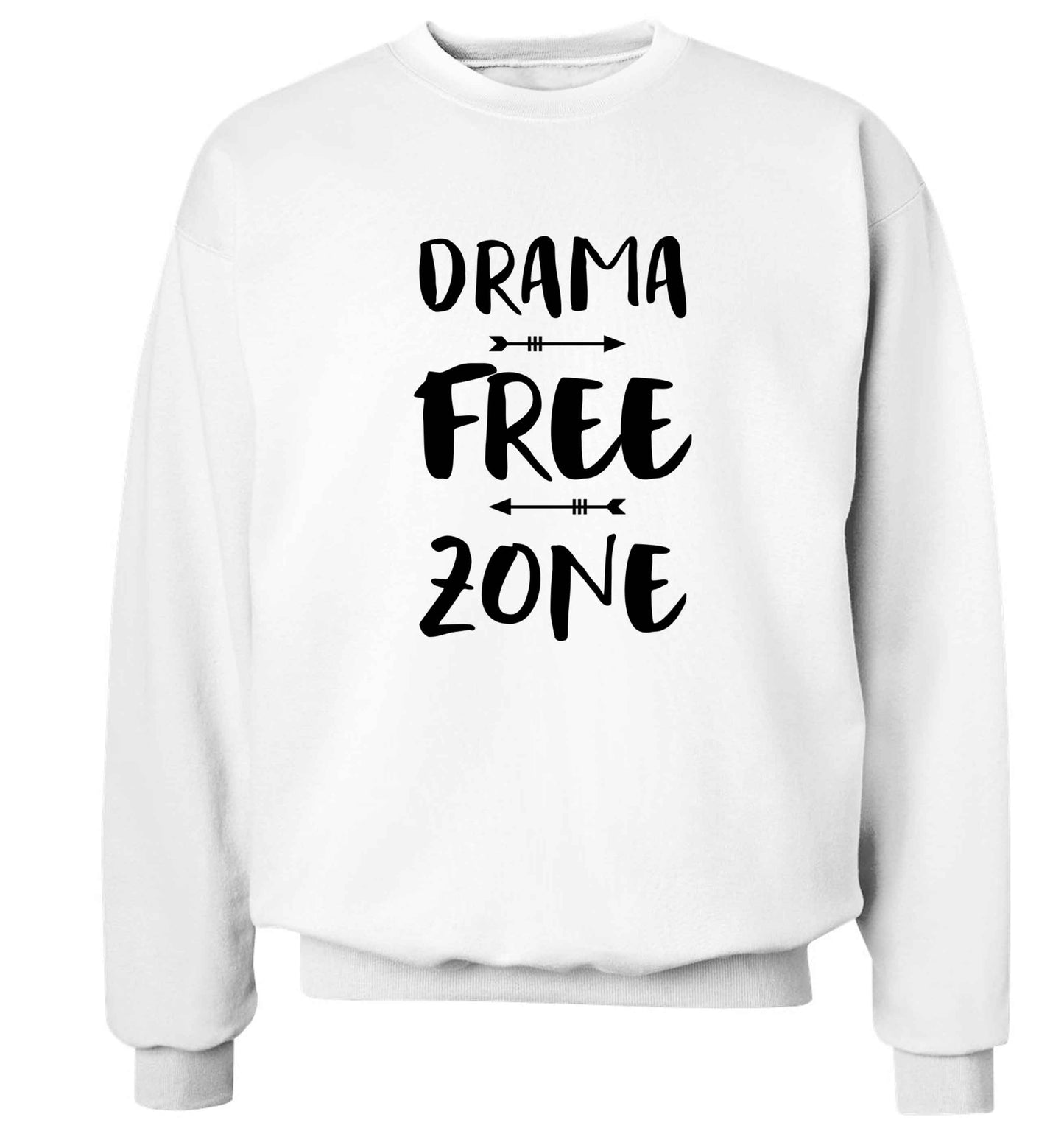 Drama free zone Adult's unisex white Sweater 2XL