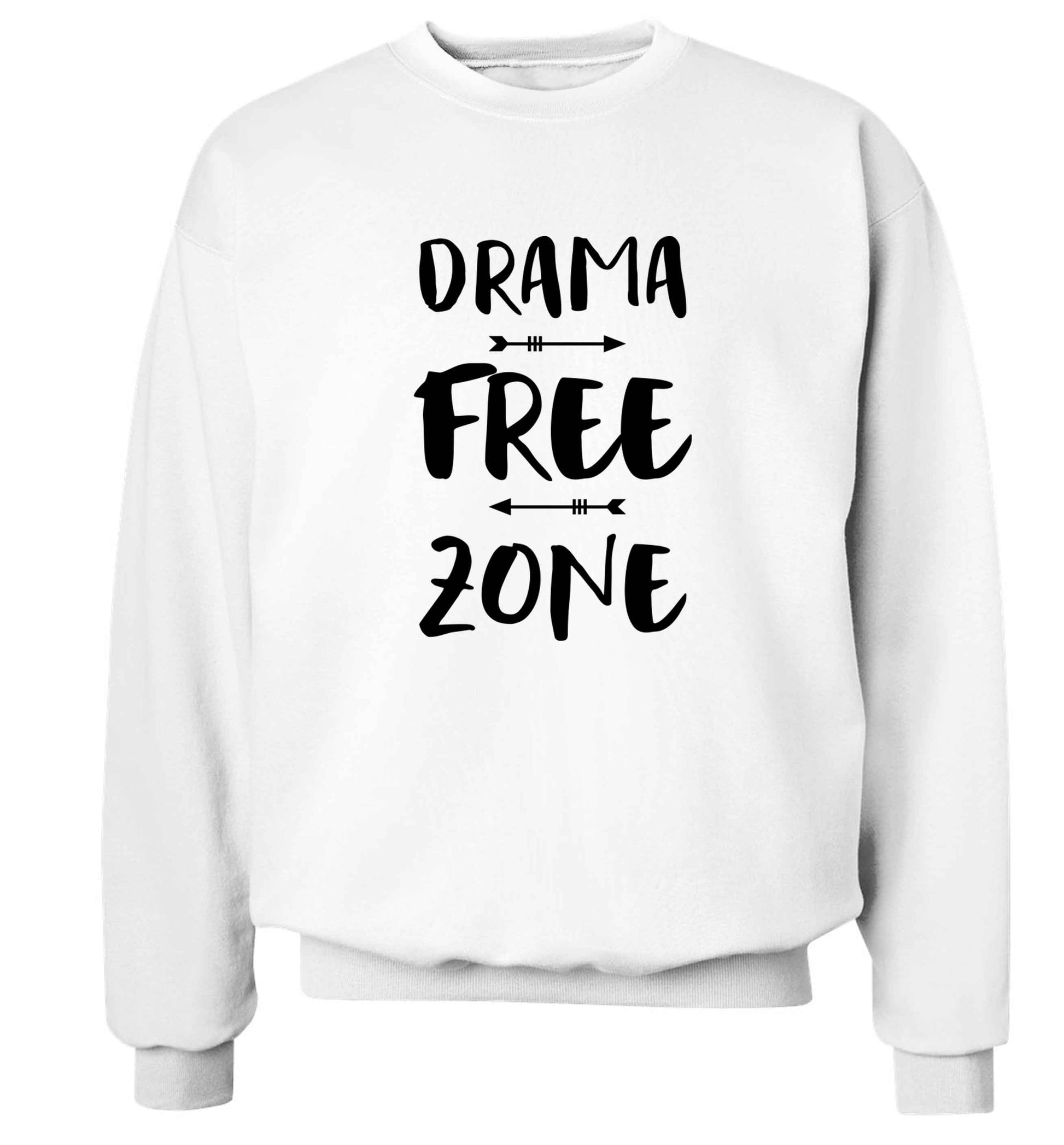 Drama free zone Adult's unisex white Sweater 2XL