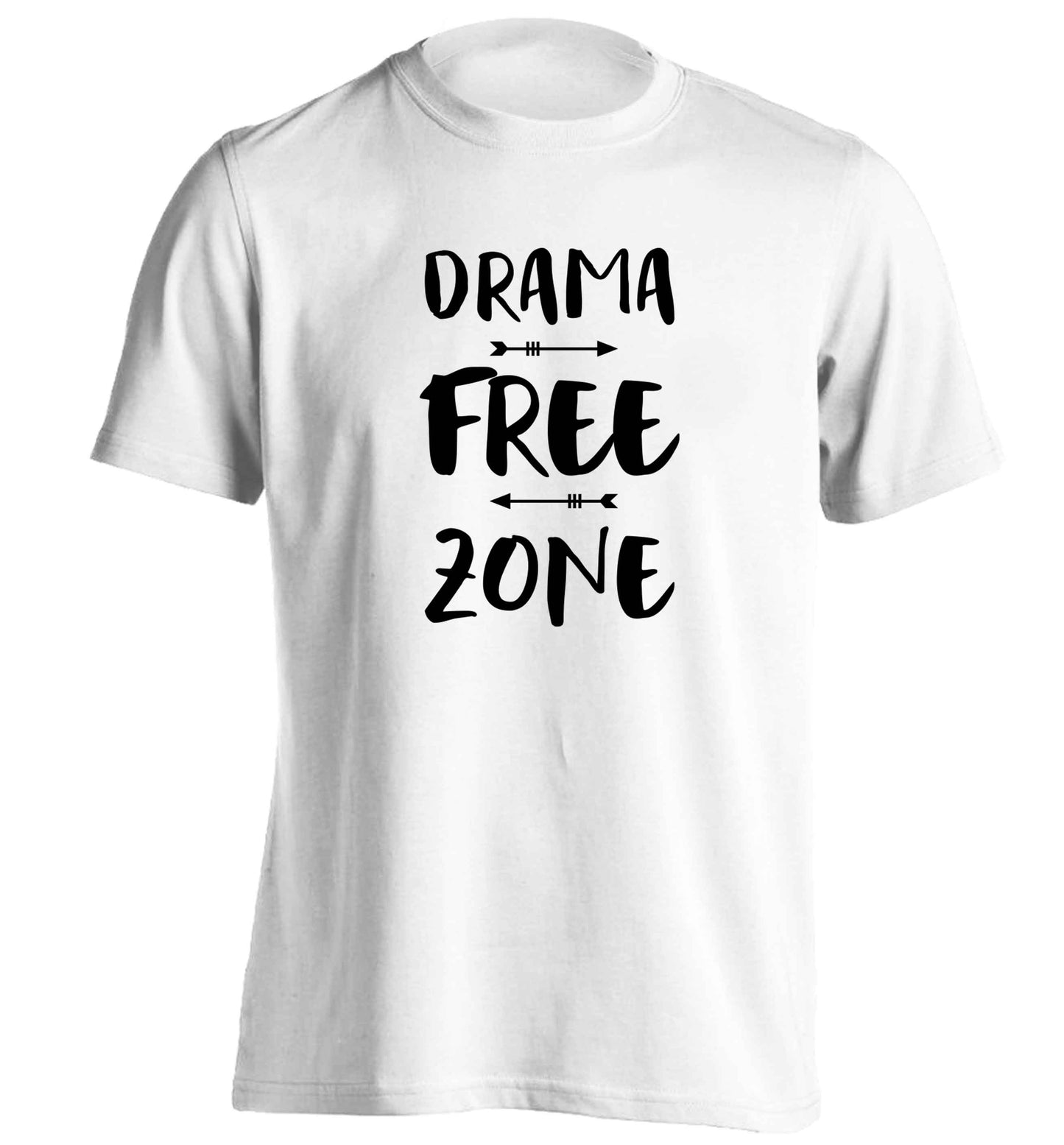 Drama free zone adults unisex white Tshirt 2XL