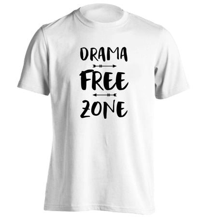 Drama free zone adults unisex white Tshirt 2XL