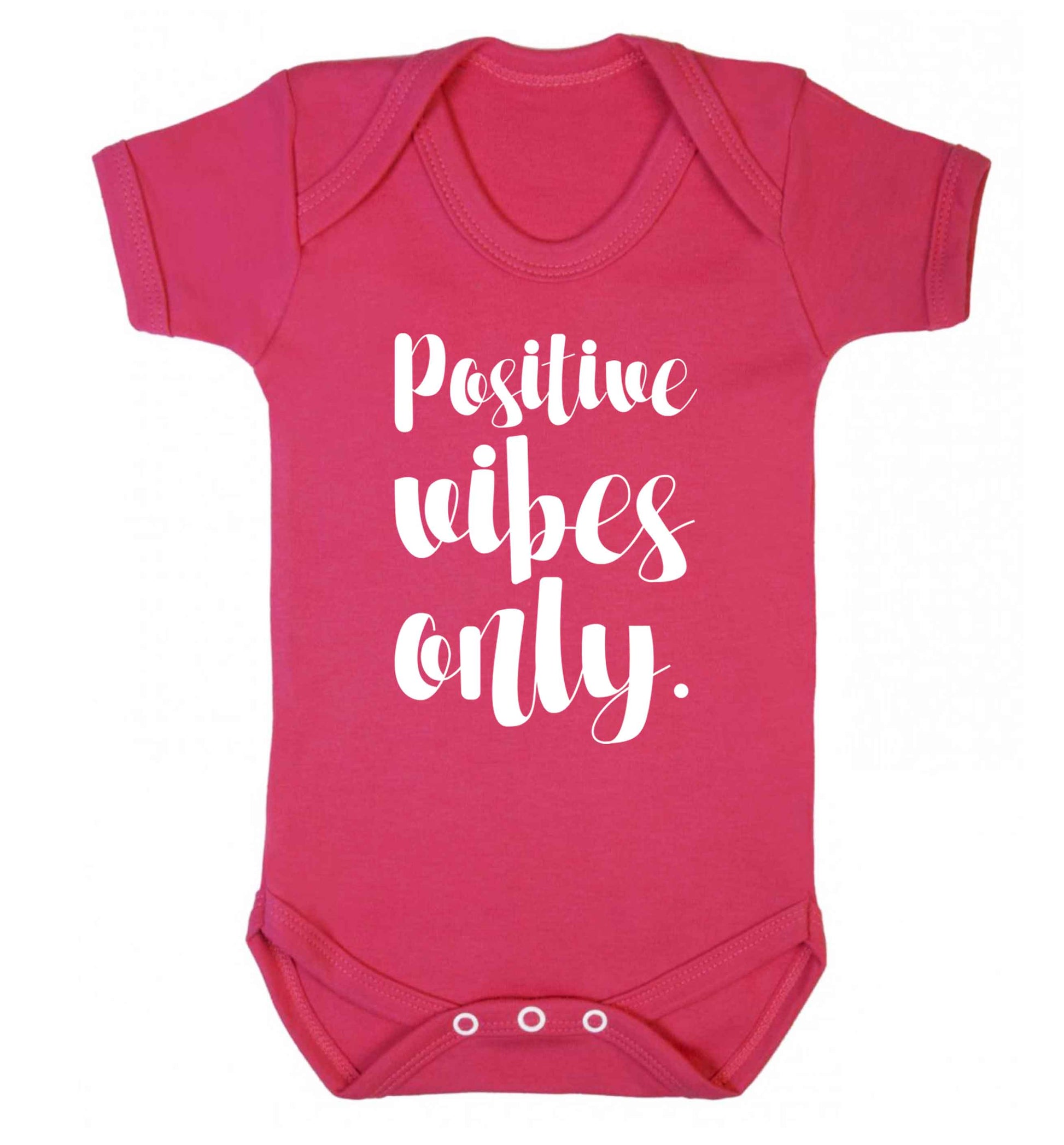 Positive vibes only Baby Vest dark pink 18-24 months