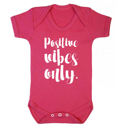 Positive vibes only Baby Vest dark pink 18-24 months