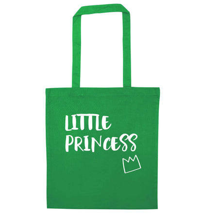 Little princess green tote bag