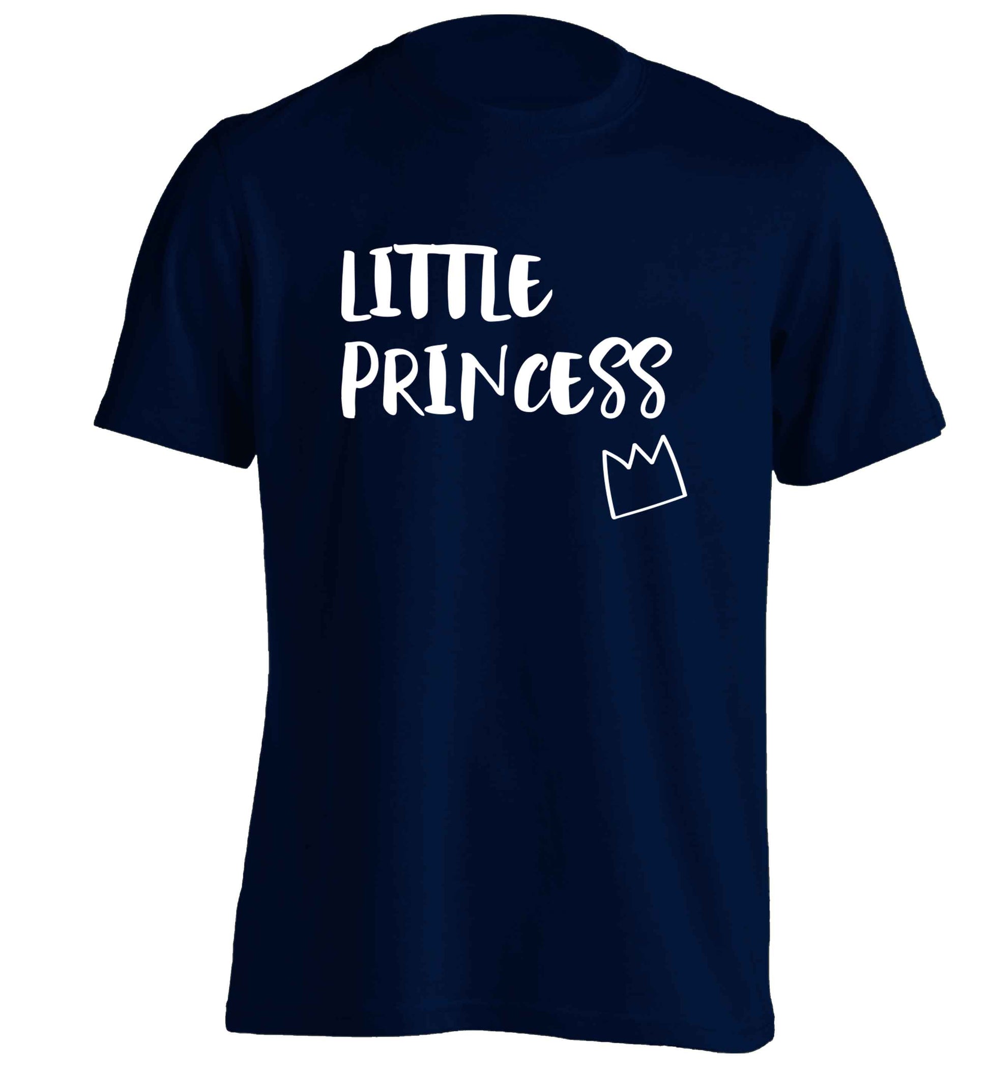 Little princess adults unisex navy Tshirt 2XL