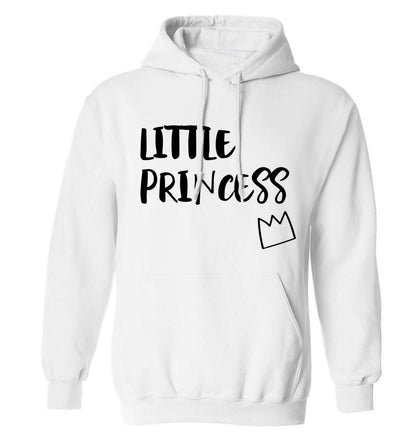 Little princess adults unisex white hoodie 2XL