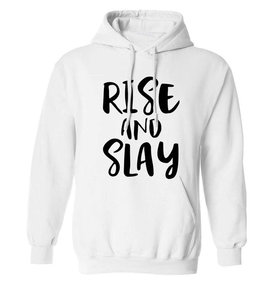 Rise and slay adults unisex white hoodie 2XL
