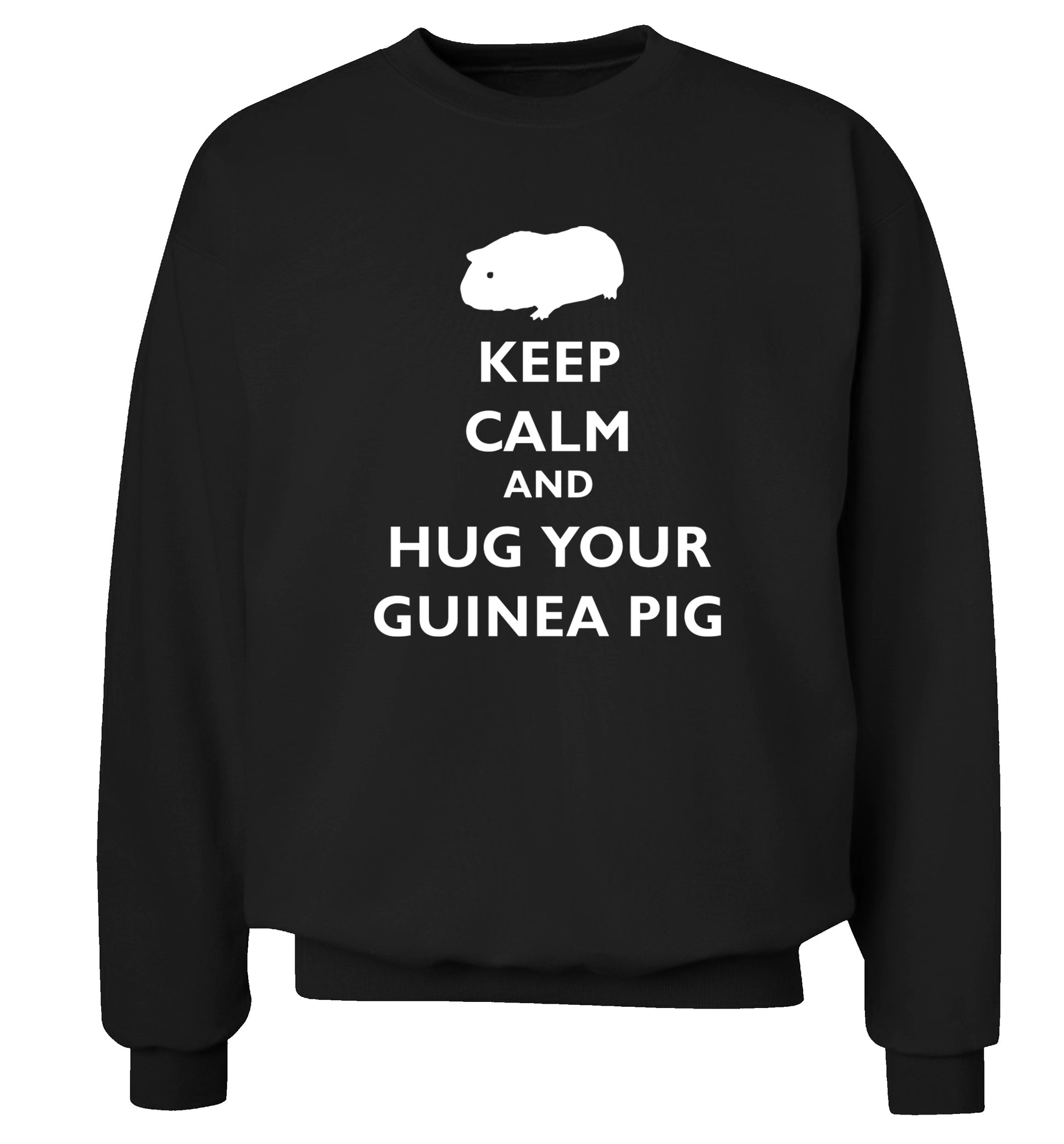 Keep calm and hug your guineapig Adult's unisex black Sweater 2XL