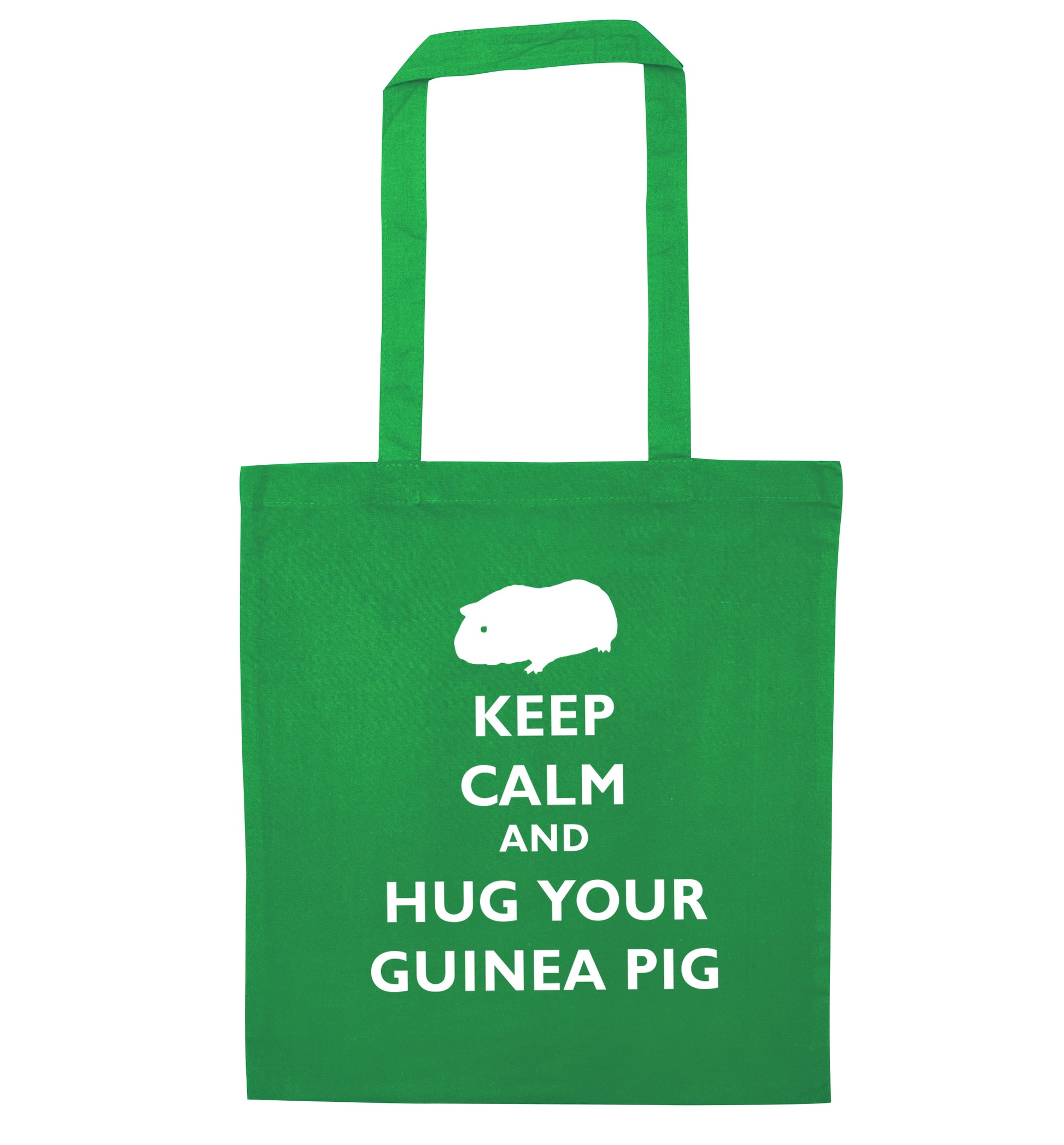Keep calm and hug your guineapig green tote bag