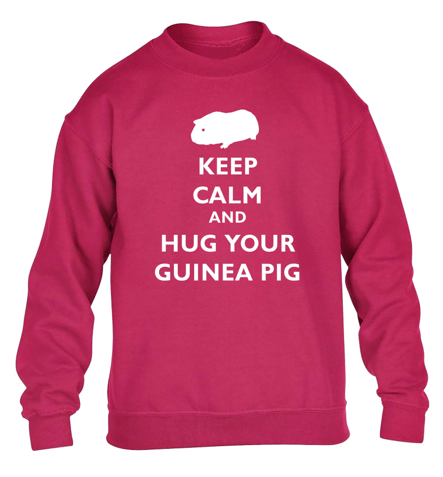 Keep calm and hug your guineapig children's pink sweater 12-13 Years
