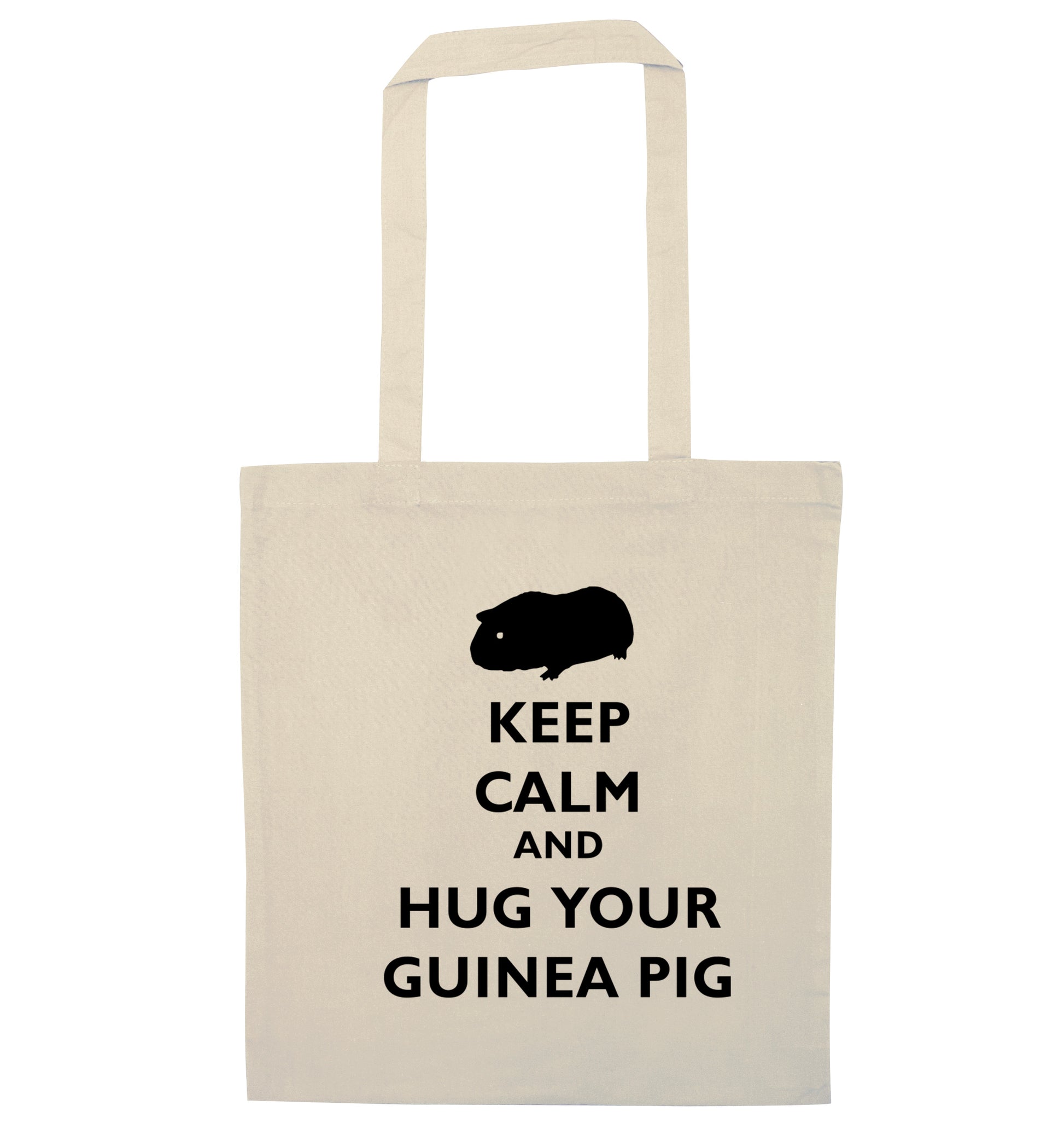 Keep calm and hug your guineapig natural tote bag