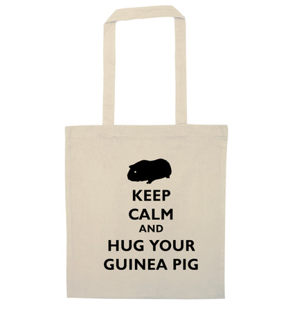 Keep calm and hug your guineapig natural tote bag