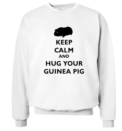 Keep calm and hug your guineapig Adult's unisex white Sweater 2XL