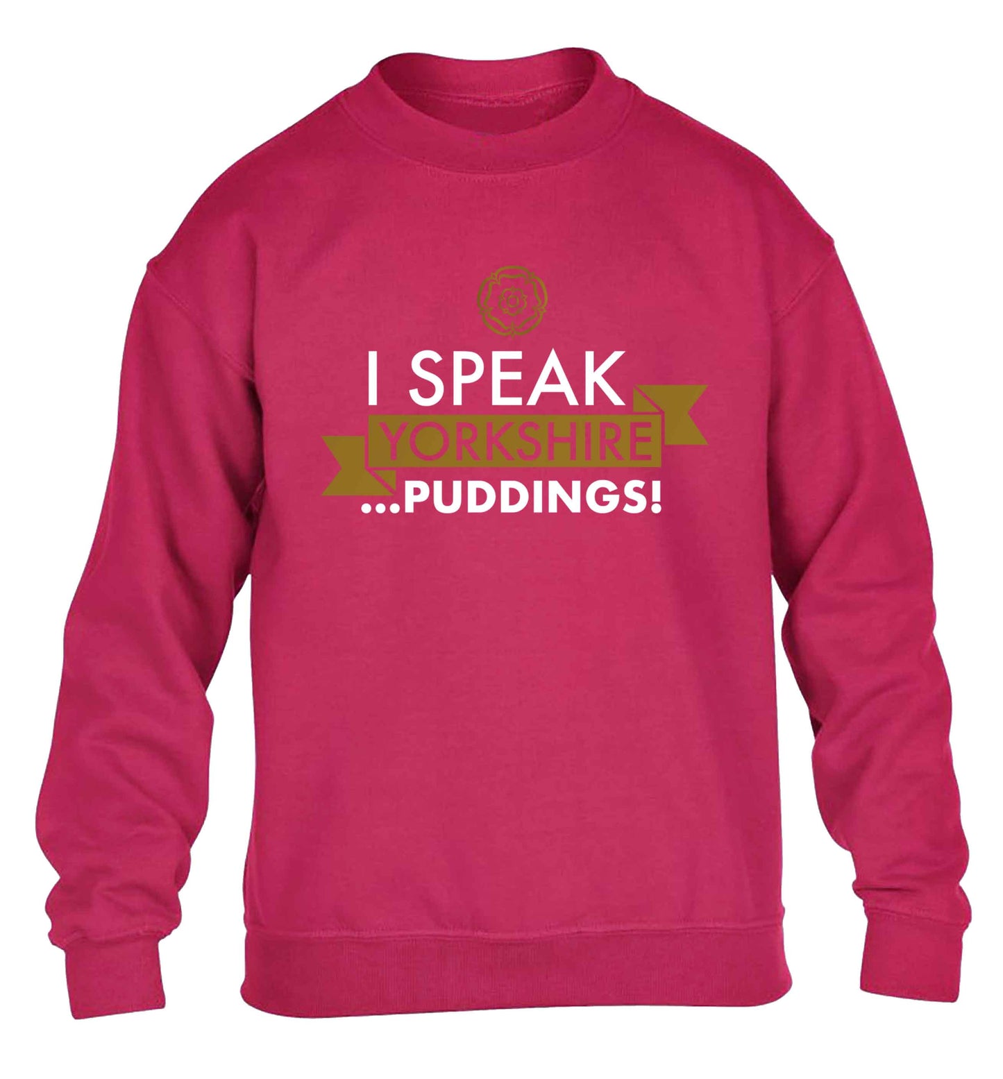 I speak Yorkshire...puddings children's pink sweater 12-13 Years