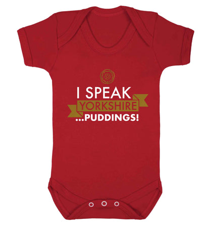 I speak Yorkshire...puddings Baby Vest red 18-24 months