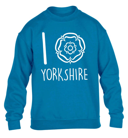 I love Yorkshire children's blue sweater 12-13 Years