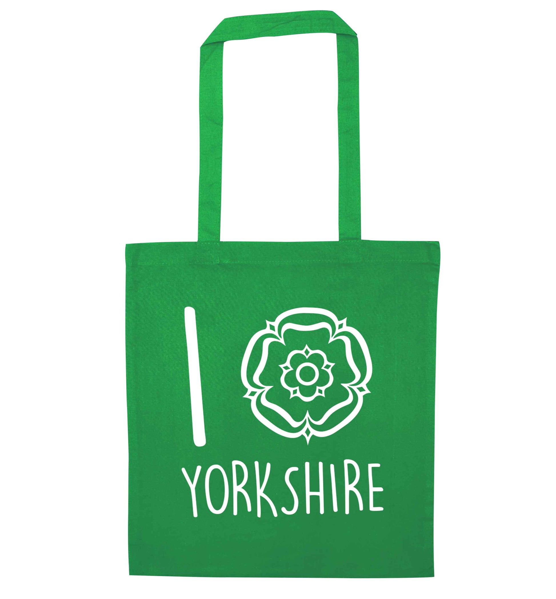 I love Yorkshire green tote bag