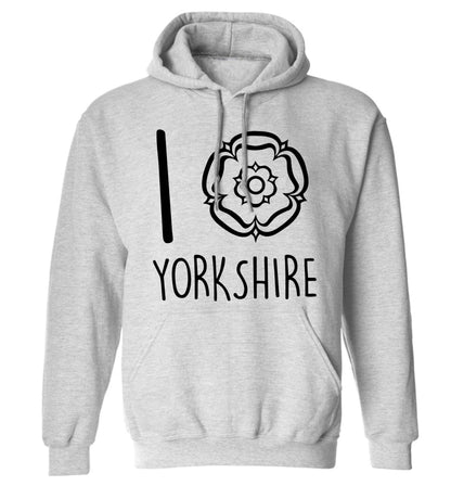 I love Yorkshire adults unisex grey hoodie 2XL