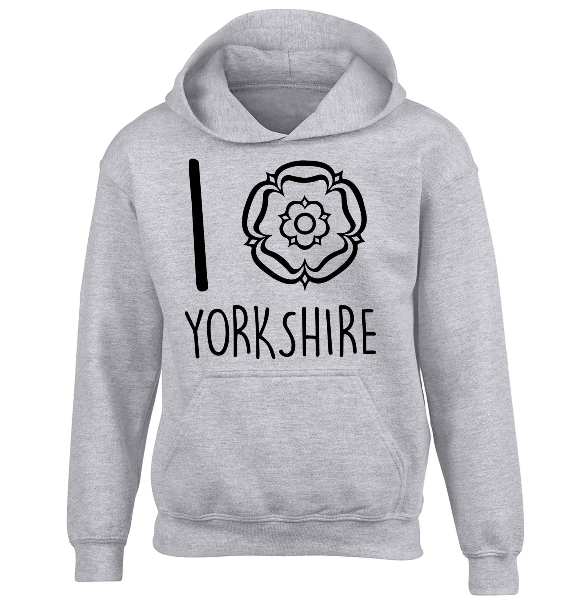 I love Yorkshire children's grey hoodie 12-13 Years