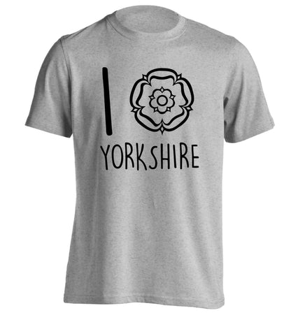 I love Yorkshire adults unisex grey Tshirt 2XL