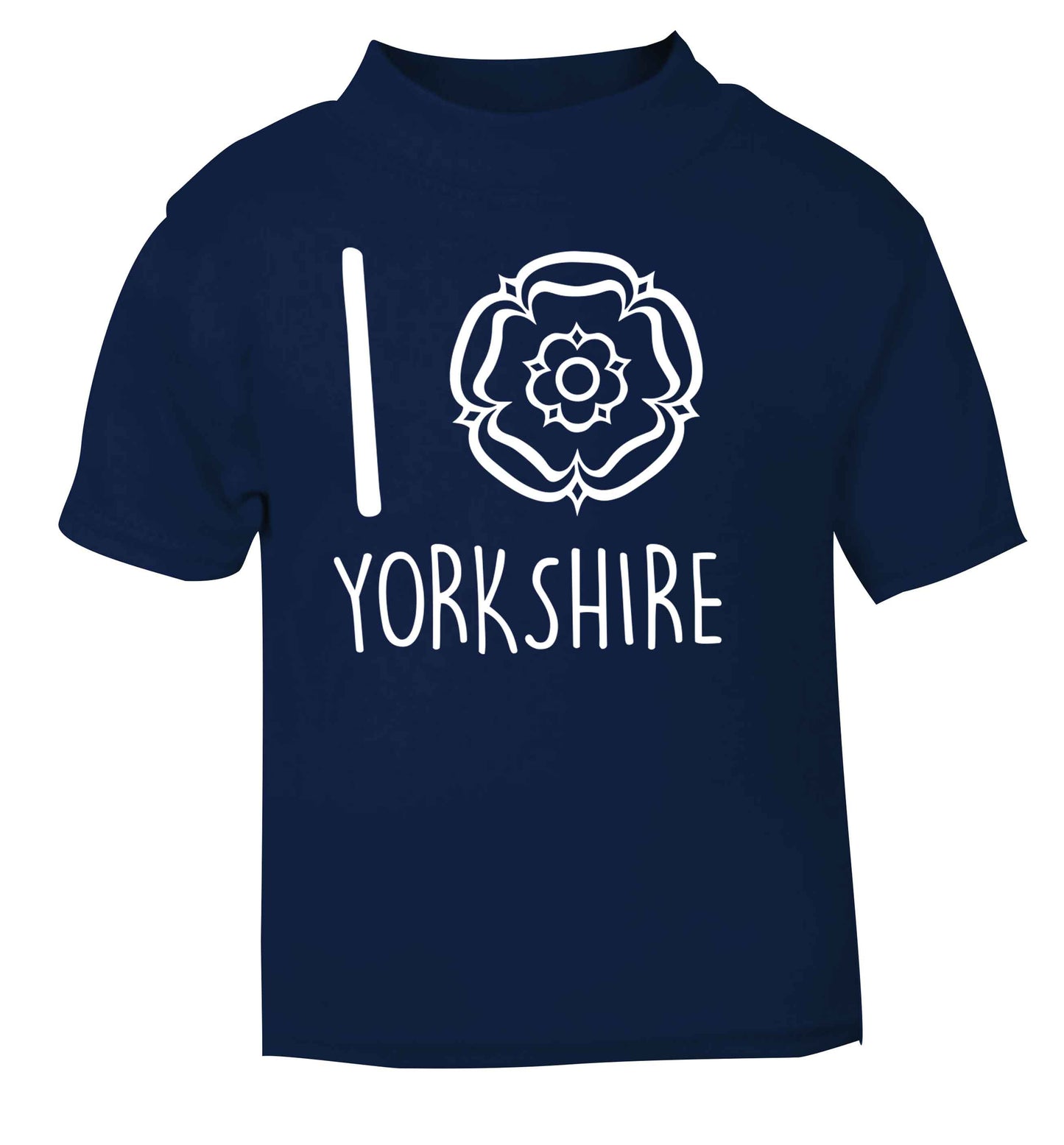 I love Yorkshire navy Baby Toddler Tshirt 2 Years