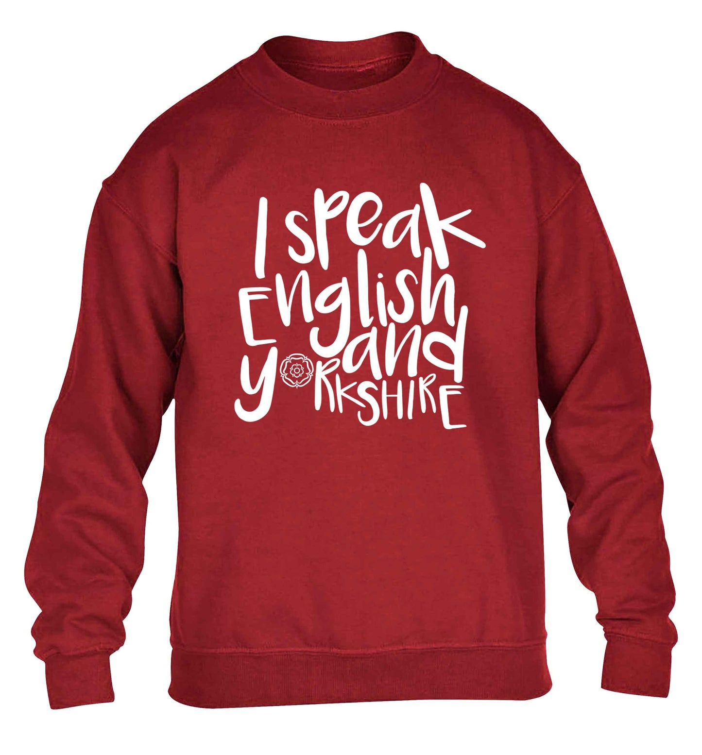 I speak English and Yorkshire children's grey sweater 12-13 Years