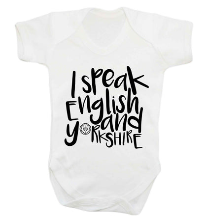 I speak English and Yorkshire Baby Vest white 18-24 months