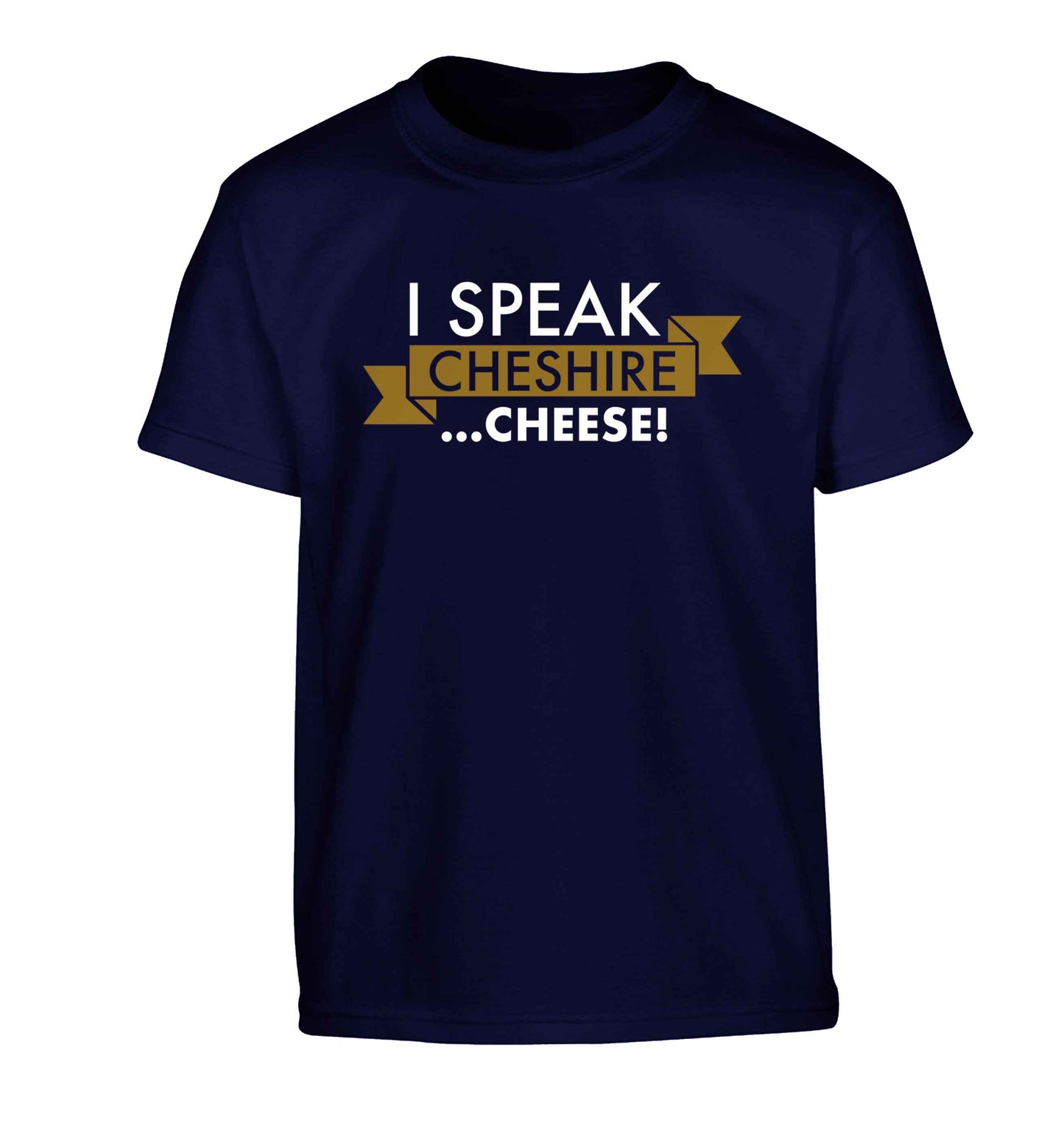 I speak Cheshire cheese Children's navy Tshirt 12-13 Years