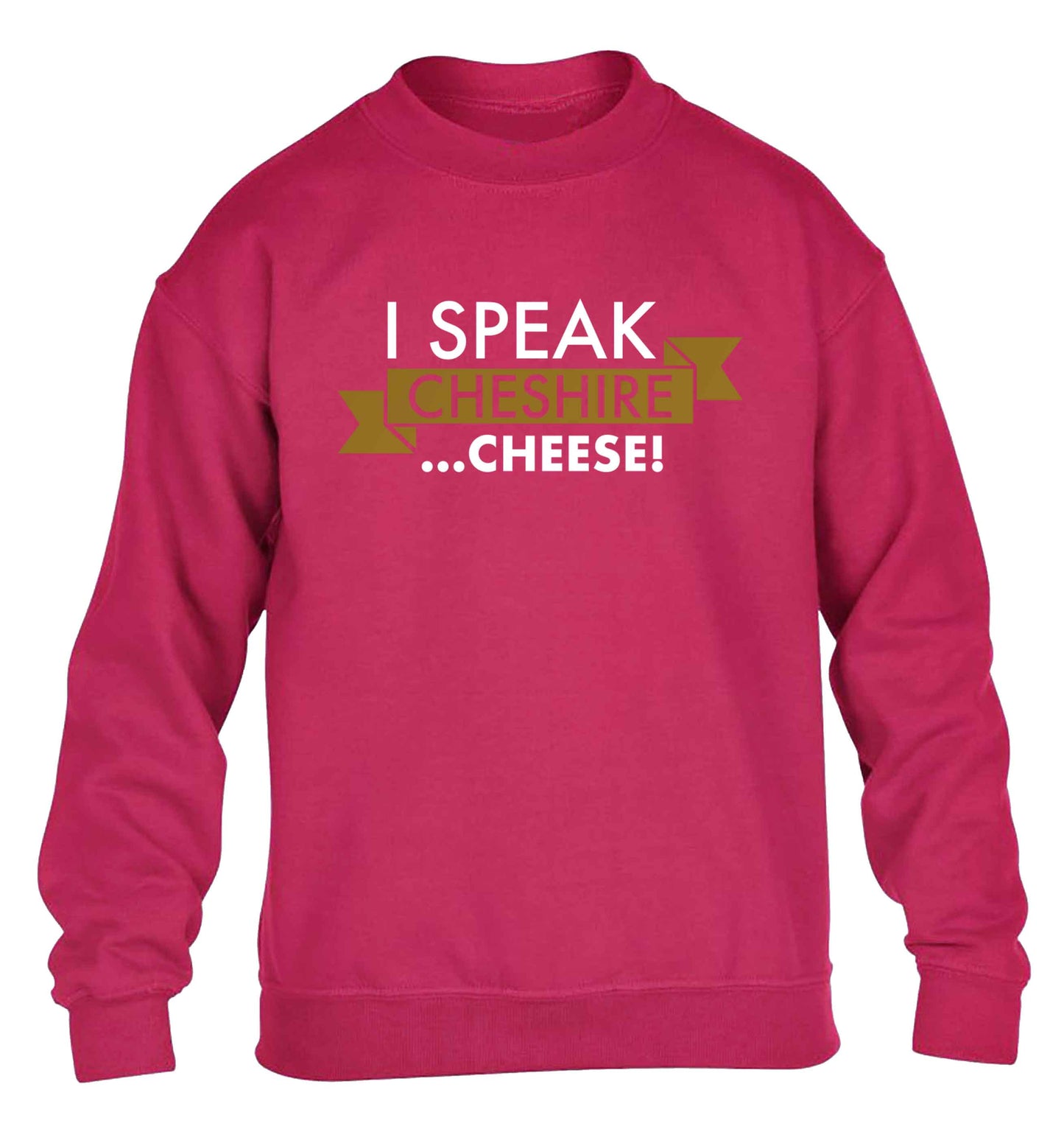 I speak Cheshire cheese children's pink sweater 12-13 Years