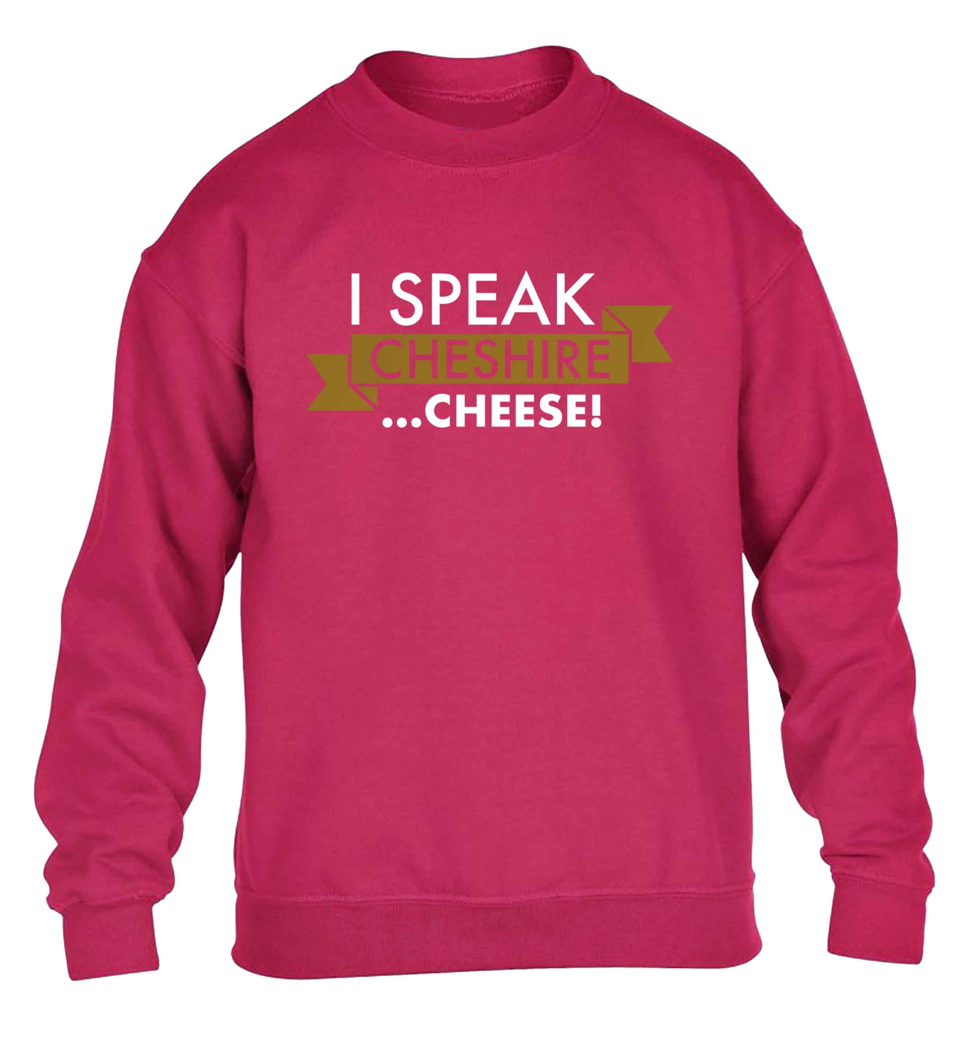 I speak Cheshire cheese children's pink sweater 12-13 Years