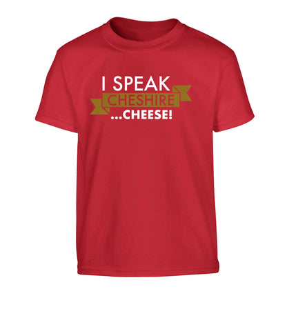 I speak Cheshire cheese Children's red Tshirt 12-13 Years