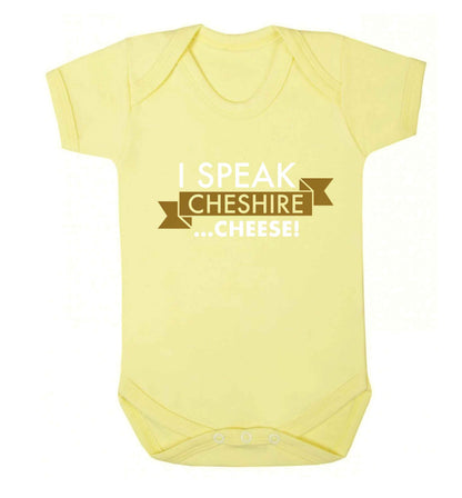 I speak Cheshire cheese Baby Vest pale yellow 18-24 months