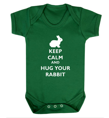 Keep calm and hug your rabbit Baby Vest green 18-24 months