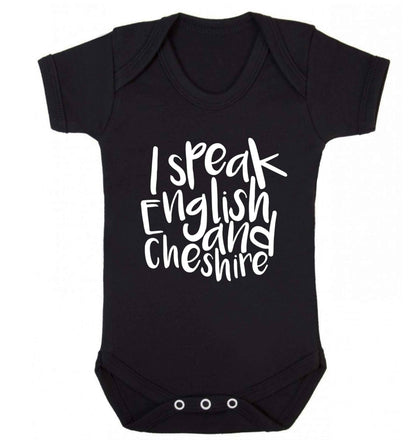 I speak English and Cheshire Baby Vest black 18-24 months