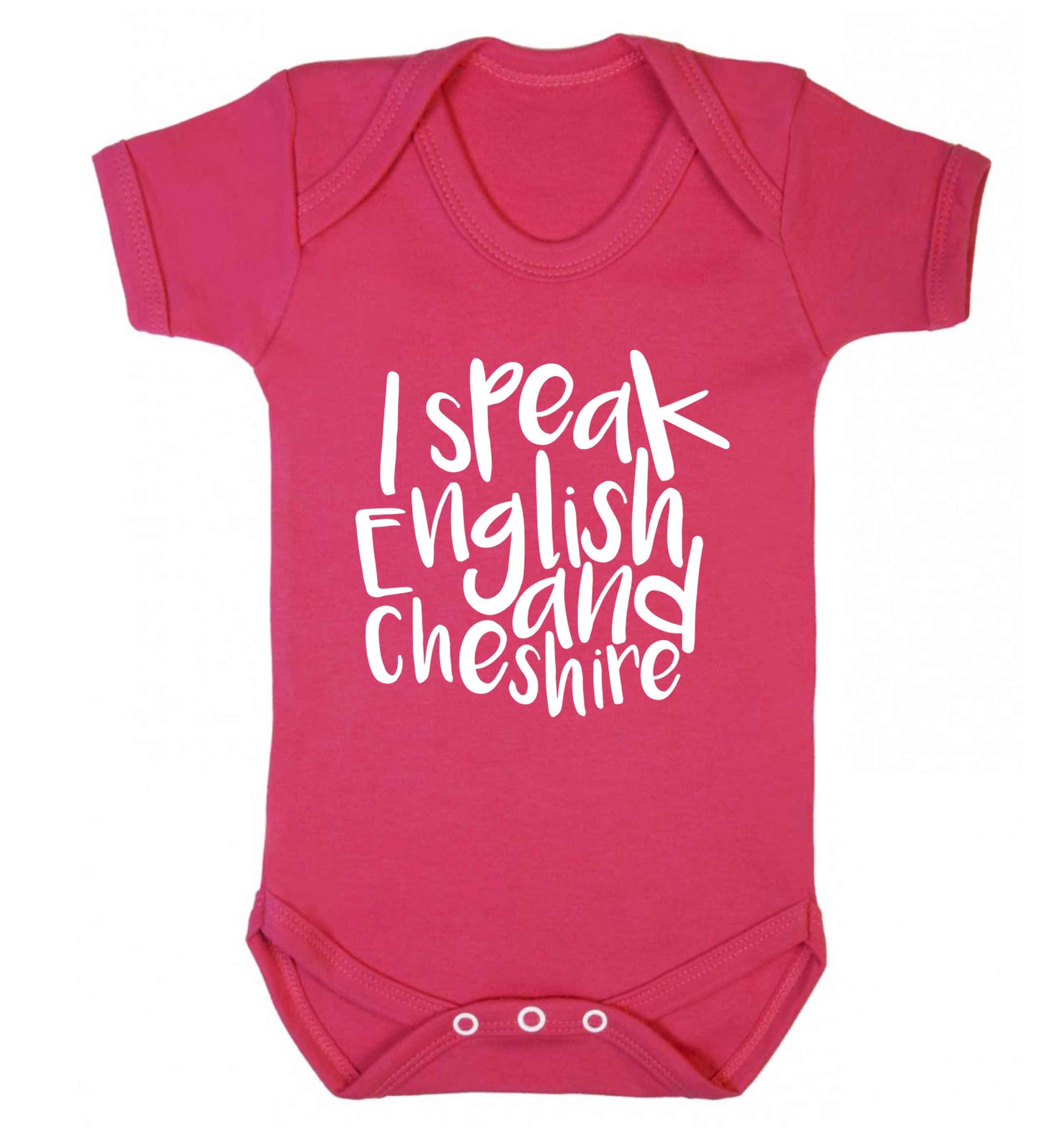 I speak English and Cheshire Baby Vest dark pink 18-24 months