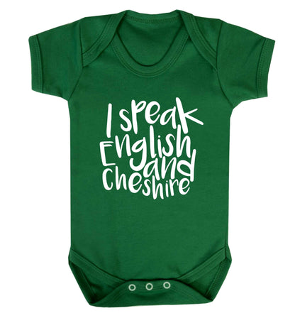 I speak English and Cheshire Baby Vest green 18-24 months