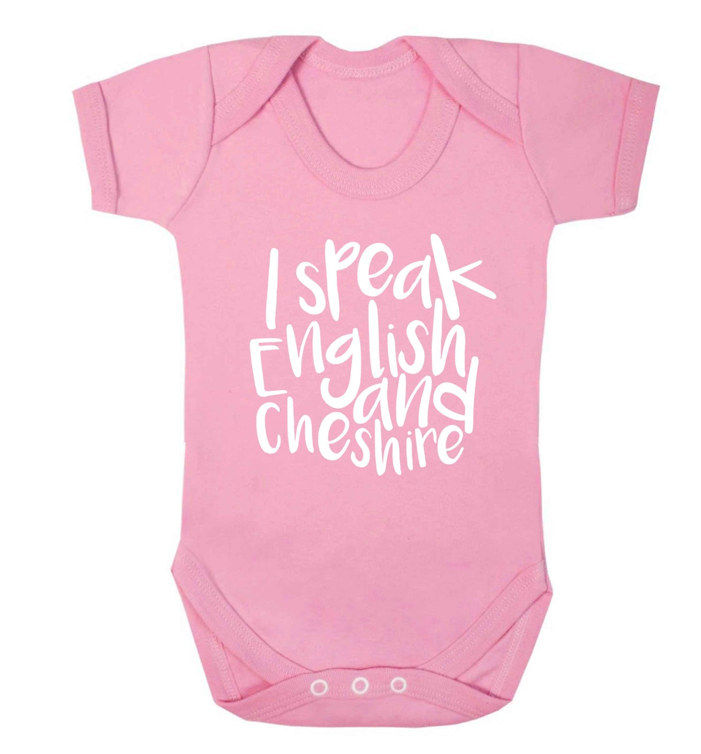 I speak English and Cheshire Baby Vest pale pink 18-24 months