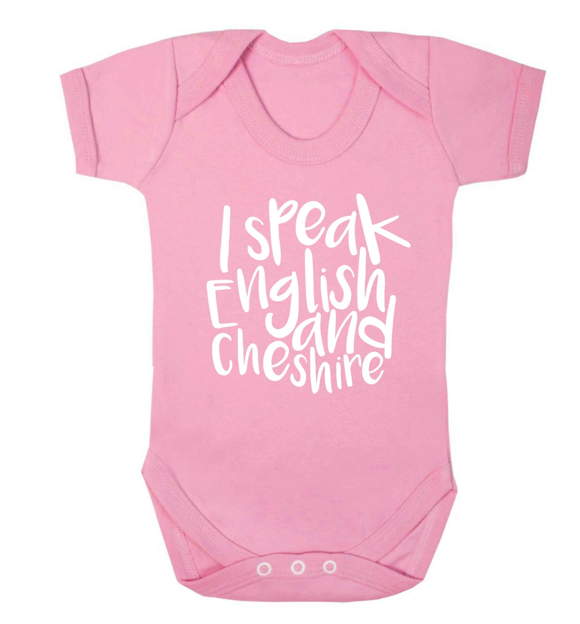 I speak English and Cheshire Baby Vest pale pink 18-24 months