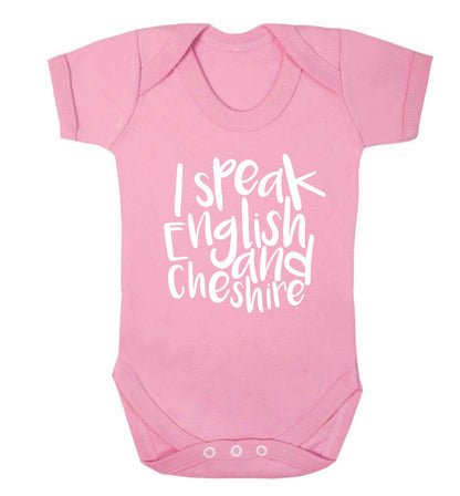 I speak English and Cheshire Baby Vest pale pink 18-24 months