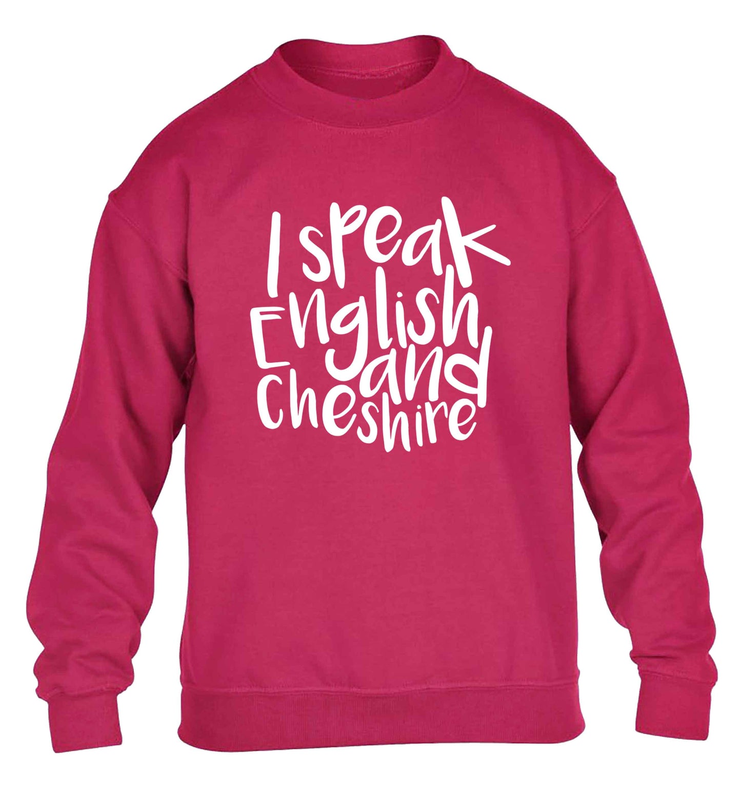 I speak English and Cheshire children's pink sweater 12-13 Years