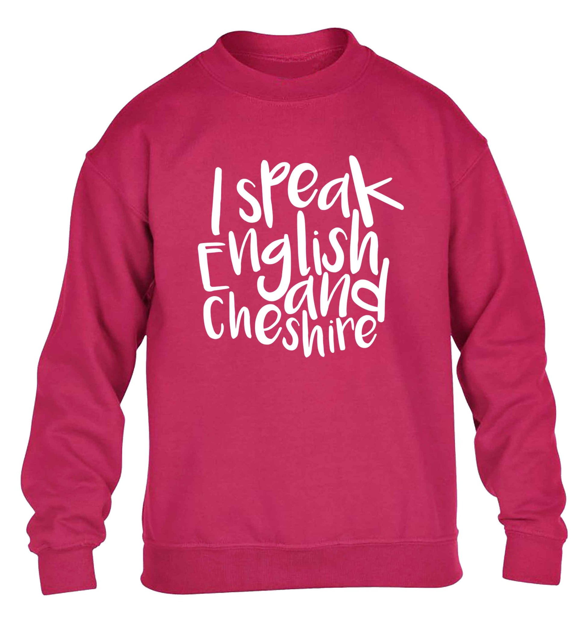 I speak English and Cheshire children's pink sweater 12-13 Years