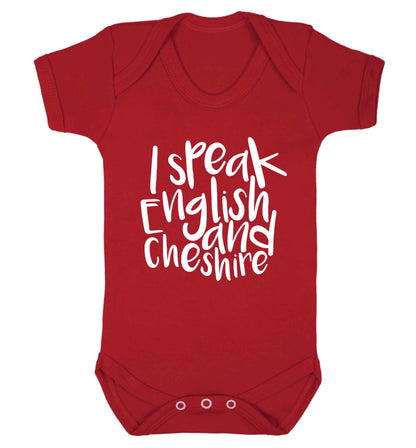 I speak English and Cheshire Baby Vest red 18-24 months