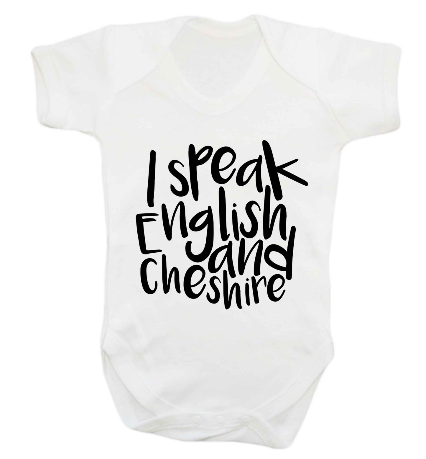 I speak English and Cheshire Baby Vest white 18-24 months